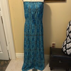 Calypso St. Barth Strapless elastic top & waist side split hem Maxi Sundress